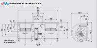 Ventilátor SPAL 12V výparníkové radiálne 13,5A 3 rýchlosti 006-A40-22