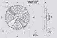 Ventilátor SPAL univerzálny sací priemer 385 mm, 12V / VA18-AP70/LL-86A