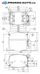 Kompresor SECOP / DANFOSS SC15GX, LBP / HBP - R134a, 220-240 V, 50 - 60 Hz