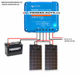 ETFE Flexibilné solárny panel 200W / 12/24V vr. regulátora s pripojením bluetooth Victron Energy 75/15A SUNSOLAR