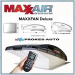 MaxxAir MaxxFan Deluxe 12V strešné ventilácie dymová tmavá Maxfan AIRXCEL